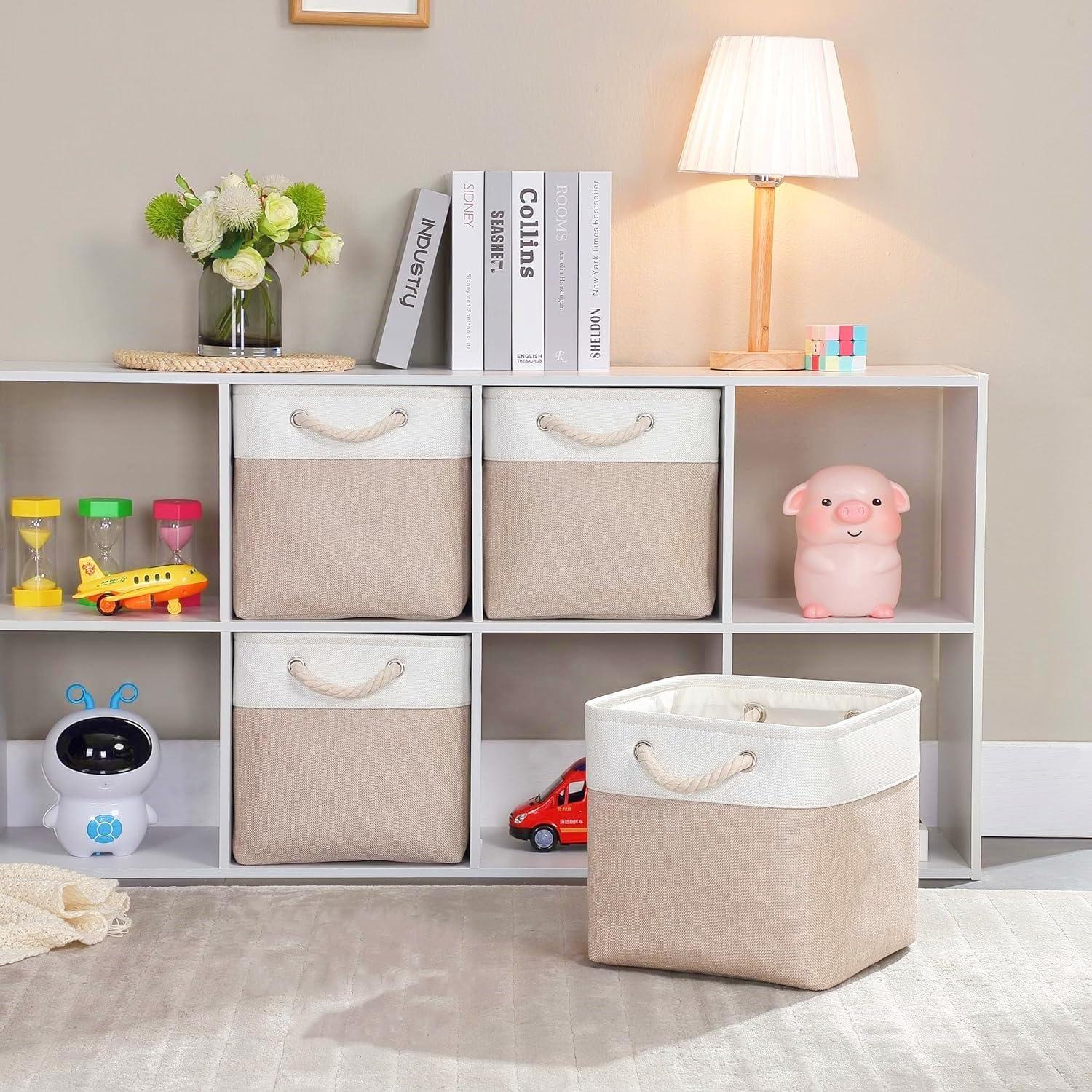 Mangata Aufbewahrungsbox Stoff 33x38x33cm 4er Pack Helles