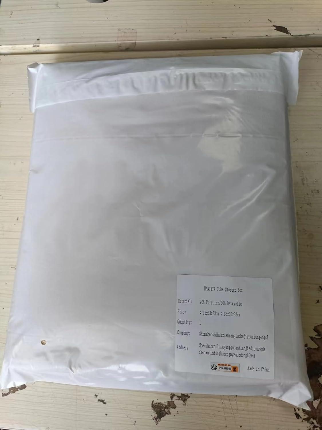 Mangata Aufbewahrungsbox 33x38x33cm Stoff Würfel Schrank Regal Kleidung Helles