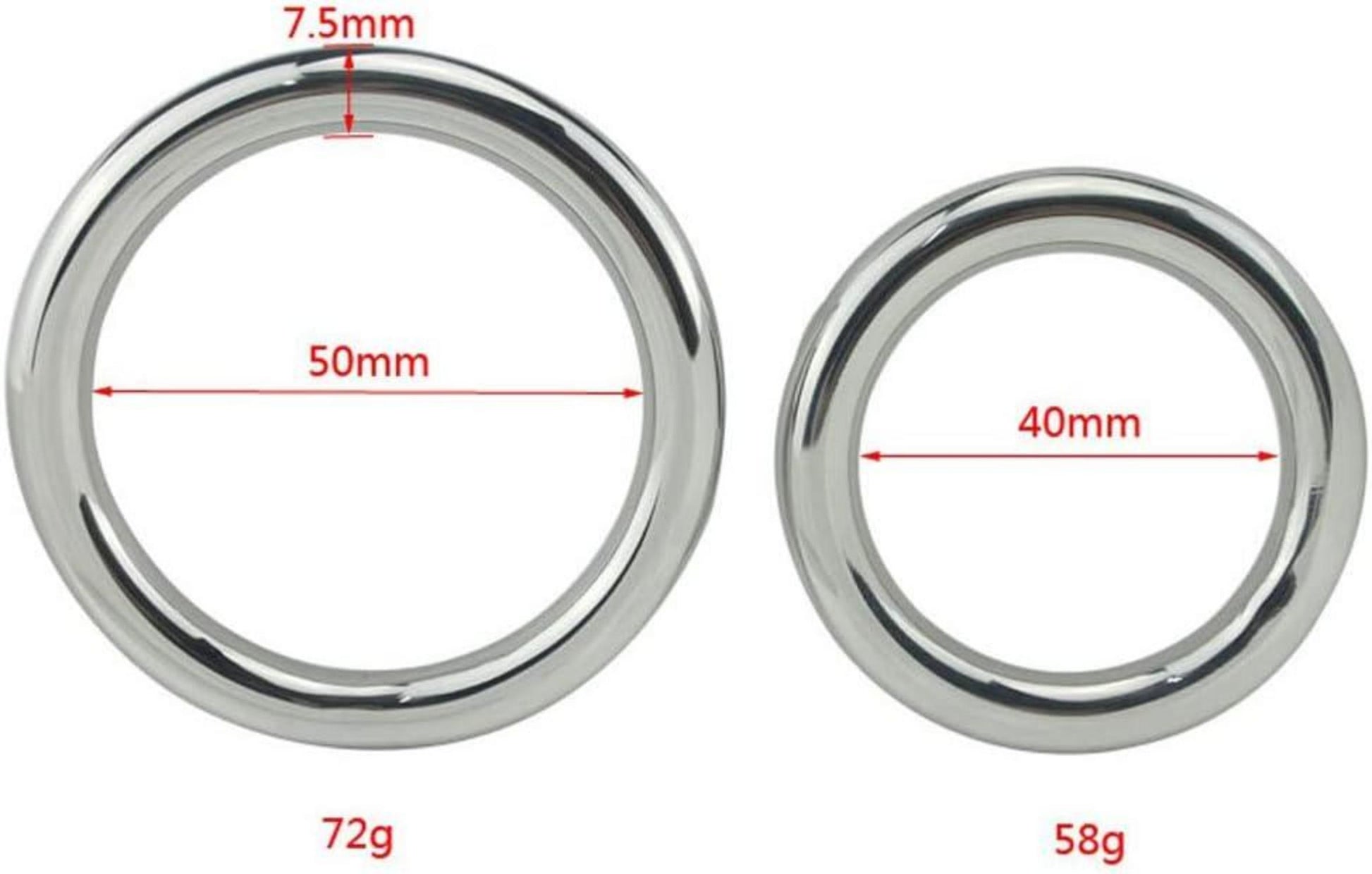 Edelstahl Penisring Set 40mm 45mm 50mm Bondage Cockring