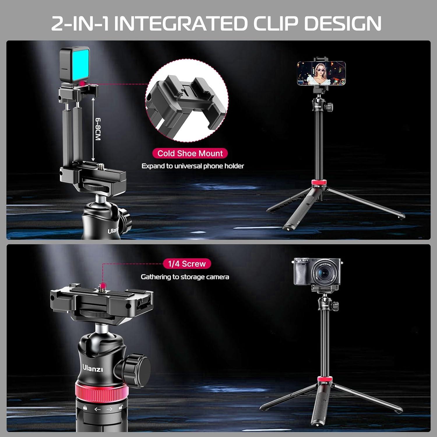 Handy Stativ 147cm Selfie Stick Kamera 360° Kugelkopf Cold Shoe