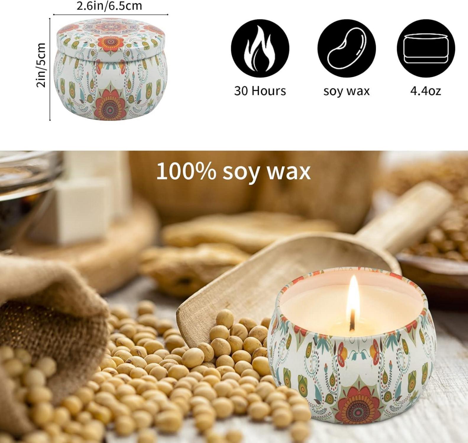 Duftkerzen-Geschenkset: 4er Pack Soja Aromatherapie-Kerzen