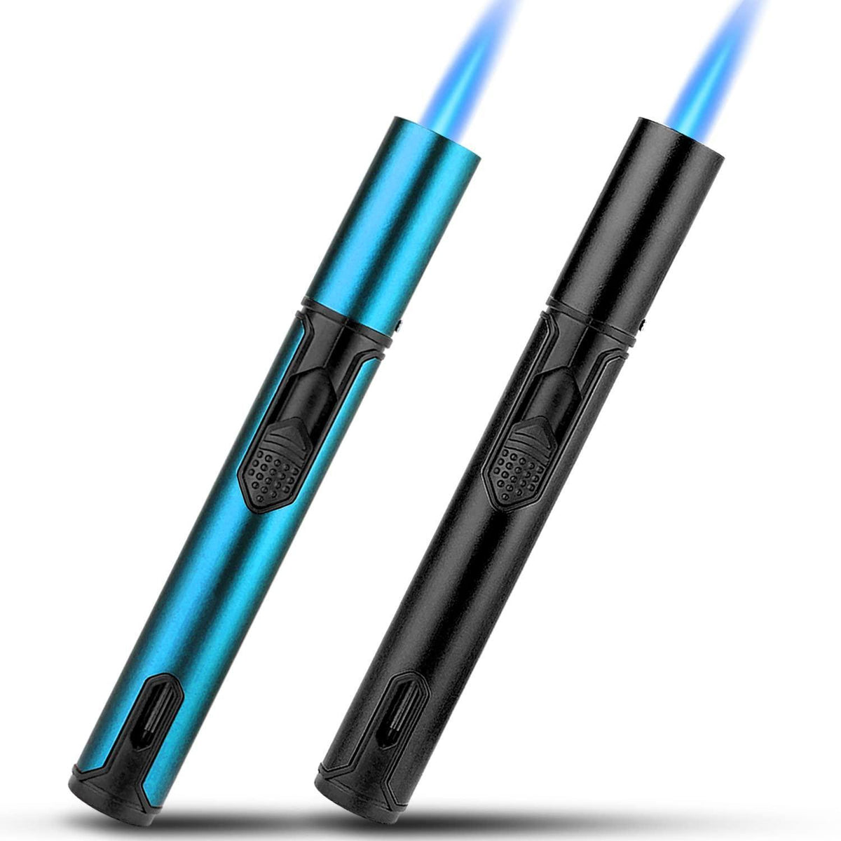 Winddichtes Stabfeuerzeug mit Jetflamme – Schwarz & Blau