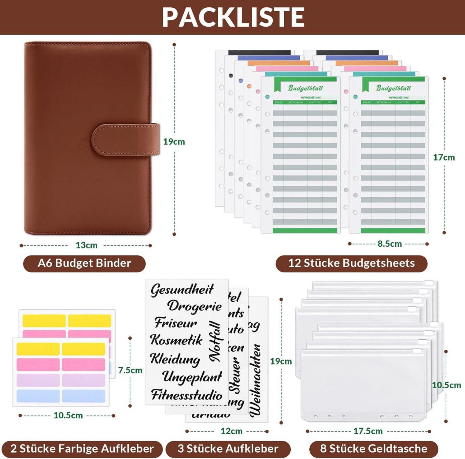 Budget Planner A6 Geldumschlag Starter Kit mit