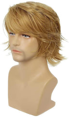 Herren Perücke Blond Kurz Wave mit Pony Cosplay Kostüm Halloween - Y248-Blond