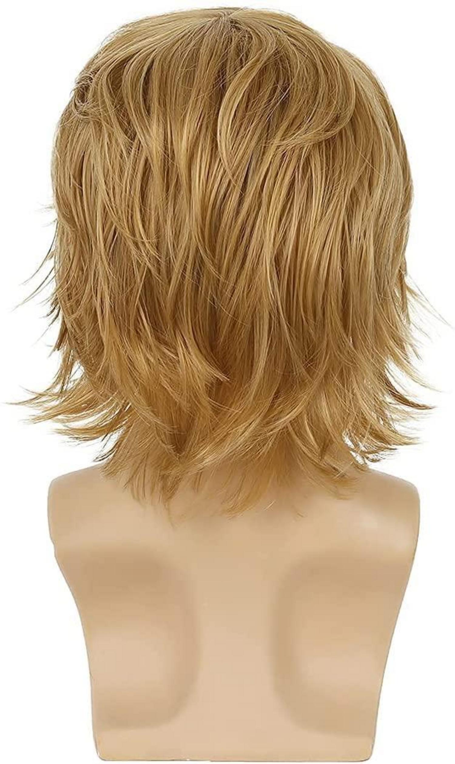 Herren Blond Kurzhaarperücke Layered Wave mit Pony Cosplay Party