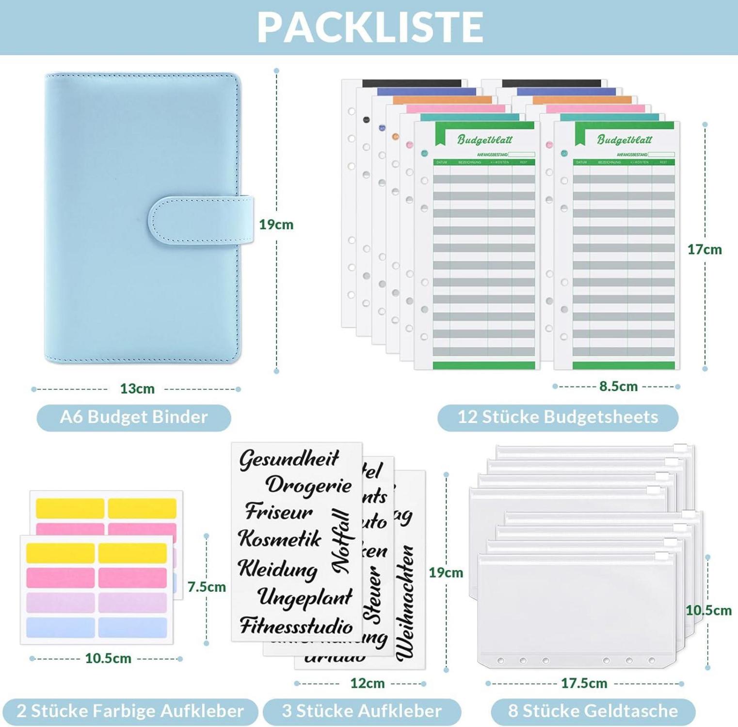 Budget Planner Geldumschläge A6 Organizer Sparmappe
