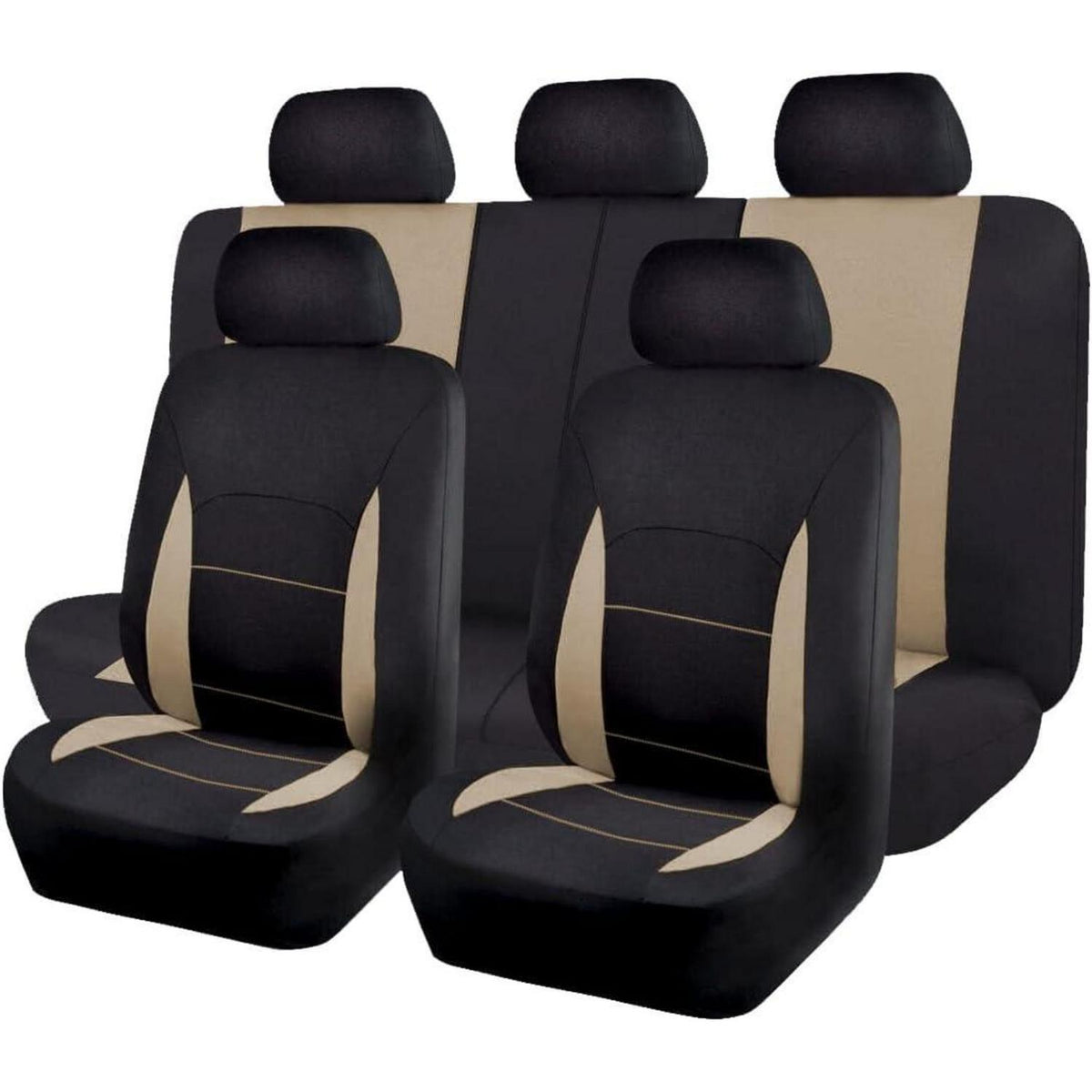 Autositzbezüge Komplettset Universal Beige Schwarz