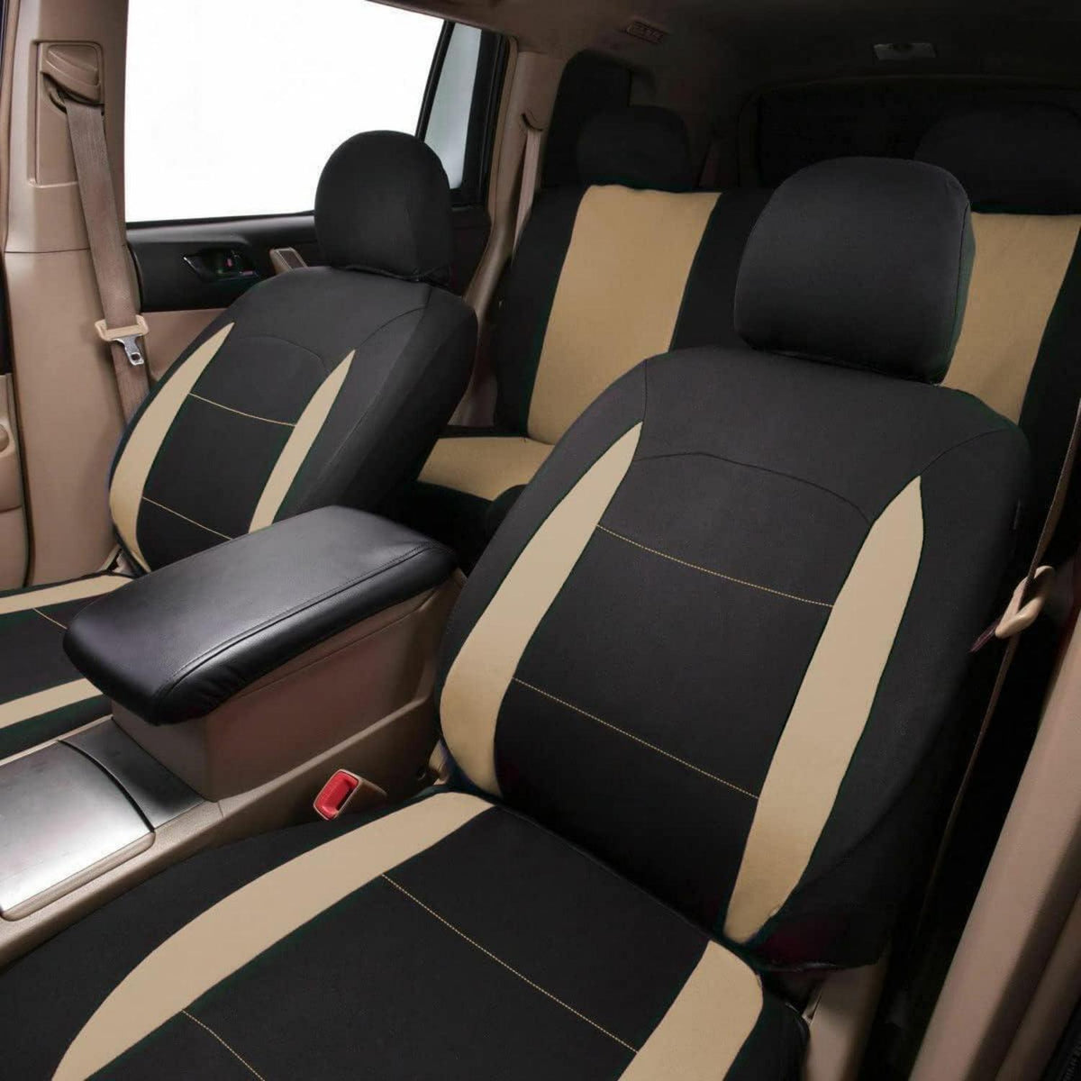 Autositzbezüge Komplettset Universal Beige Schwarz