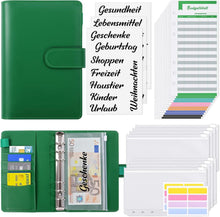 Budget Planer A6 Haushaltsbuch Geldfächer Sparbuch Folien Green