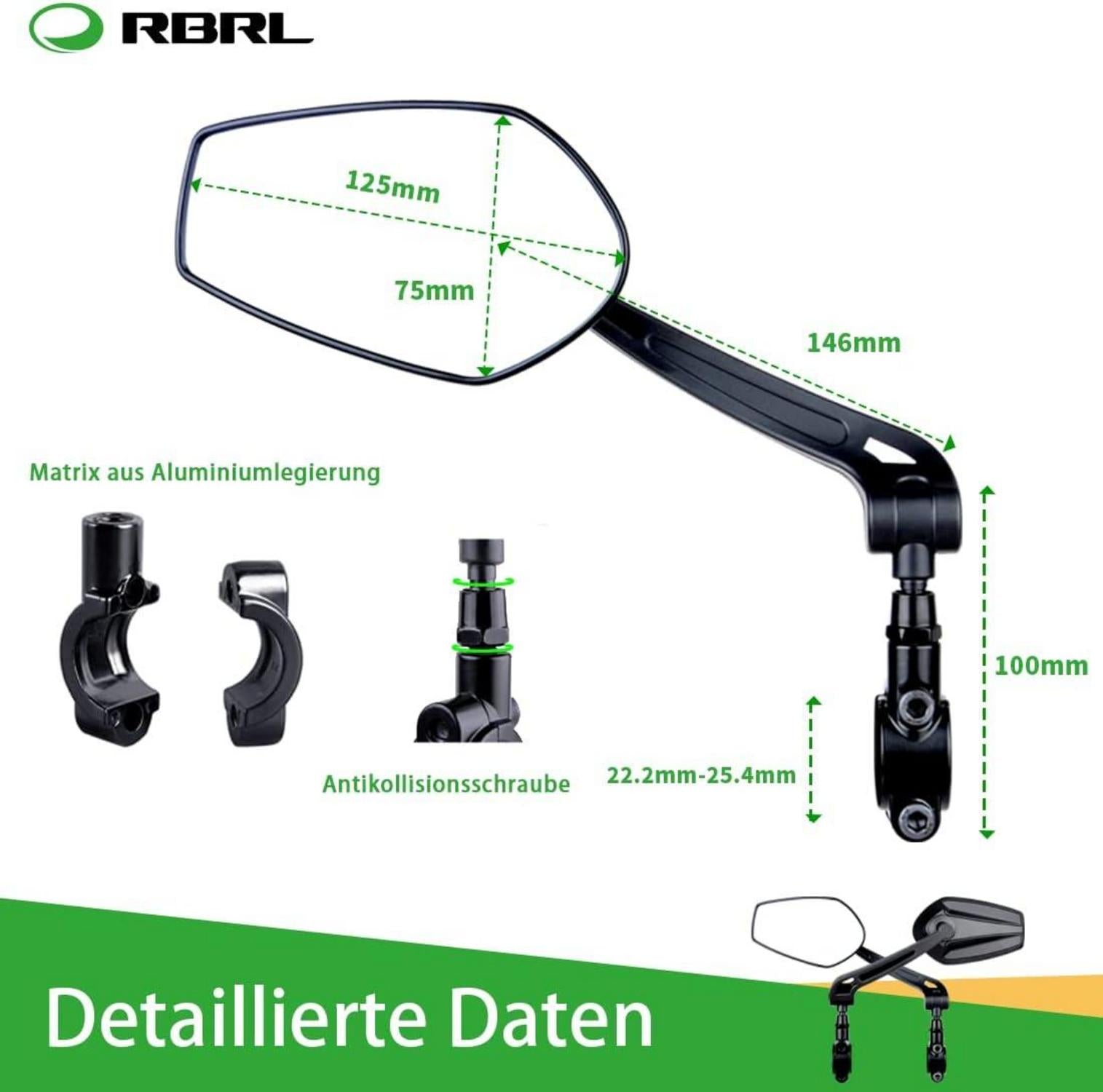 Fahrradrückspiegel verstellbar 360° Fahrradspiegel Lenkerspiegel
