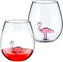 Flamingo Weingläser 2 Stück Copa Glas Kreative Gingläser ohne Stiel