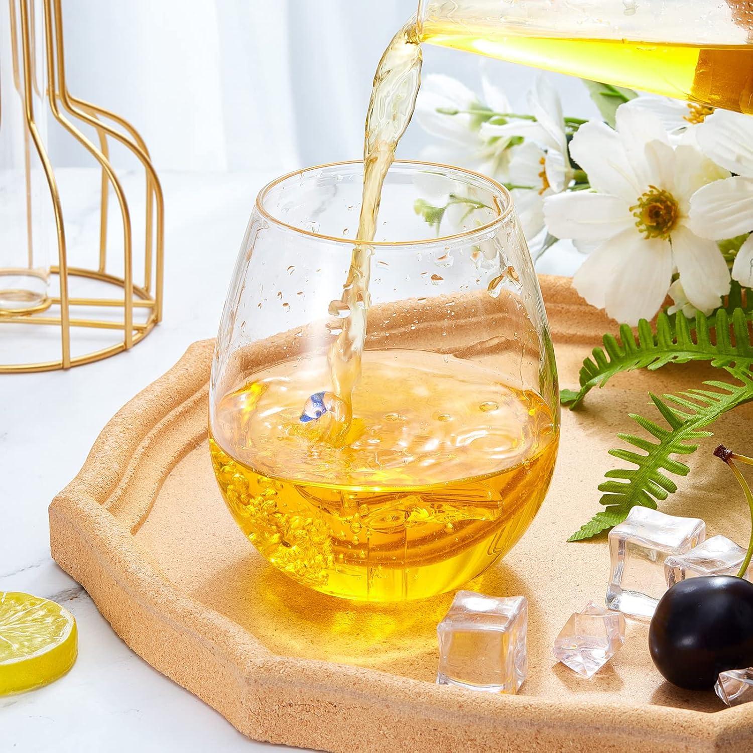 Flamingo Weingläser 2 Stück Kristall ohne Stiel Valentinstag