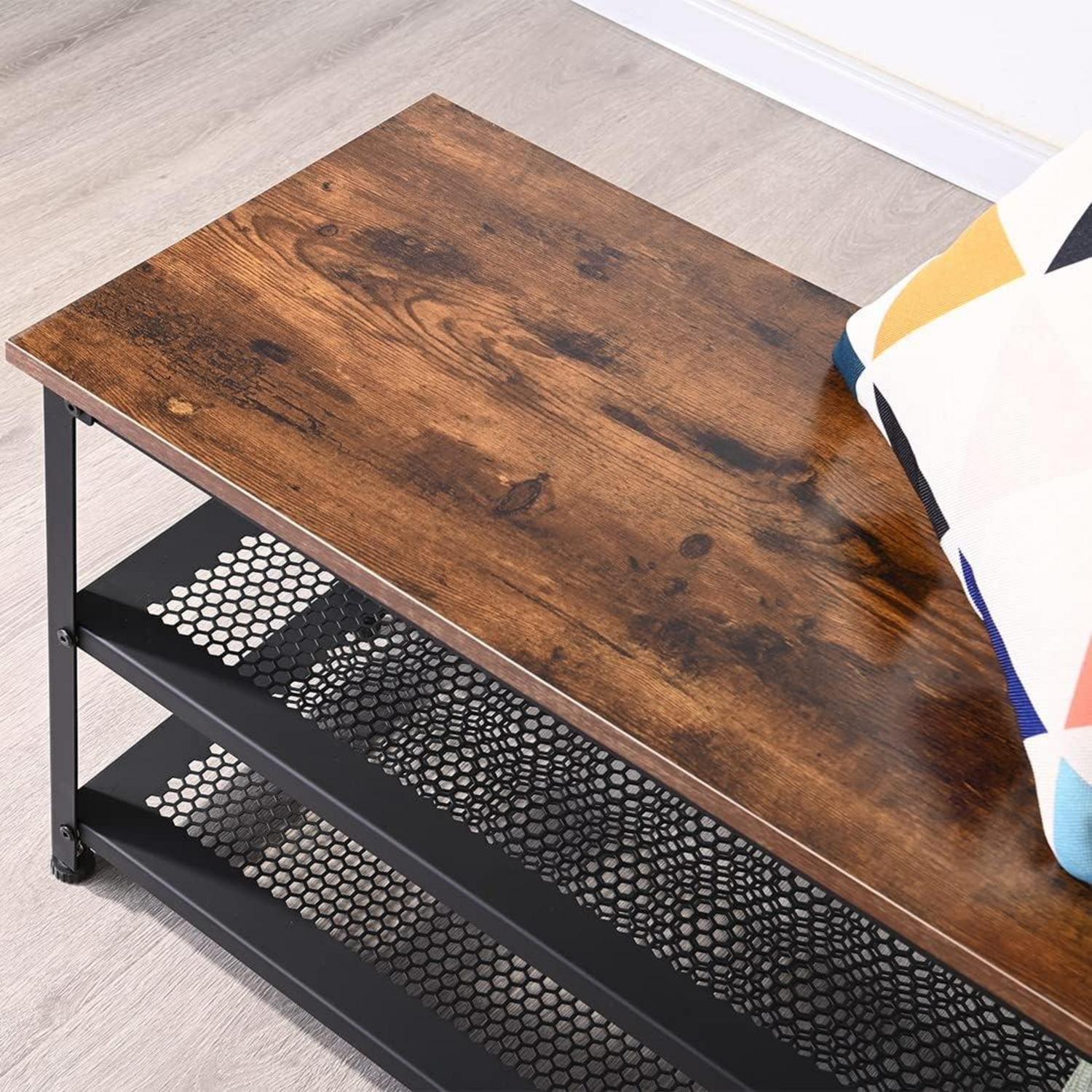Konsolentisch mit 2 Gitterablagen Vintage Flurtisch Industrie-Design