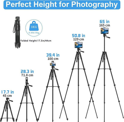 Handy Stativ 2024 Upgrade 165cm Kamera Smartphone iPad Tablet Tragbar Tripod