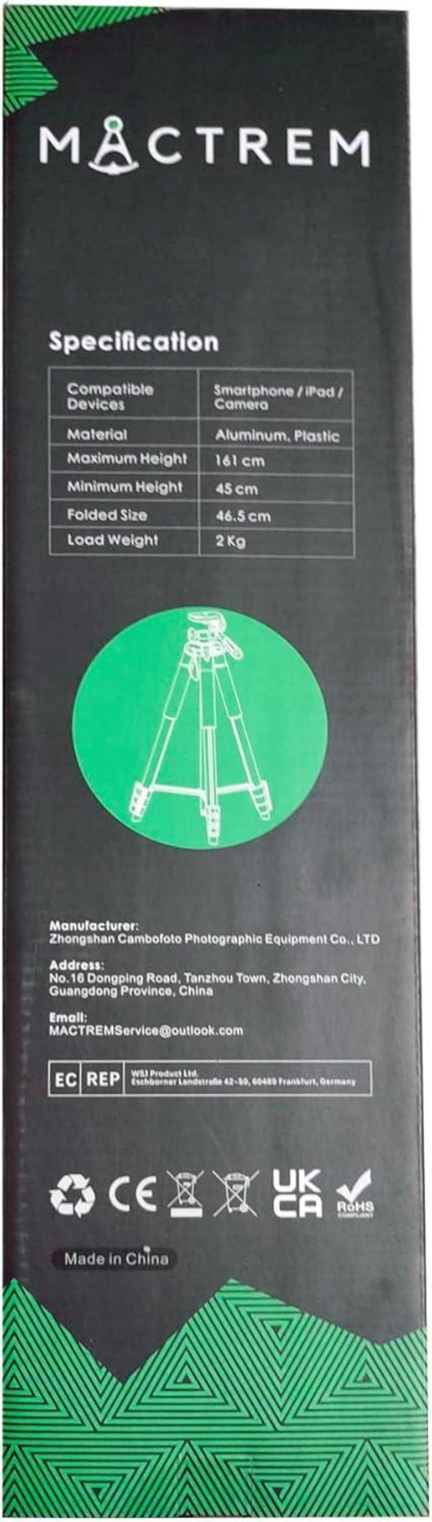 Handy Stativ 2024 Upgrade 165cm Kamera Smartphone iPad Tablet Tragbar Tripod