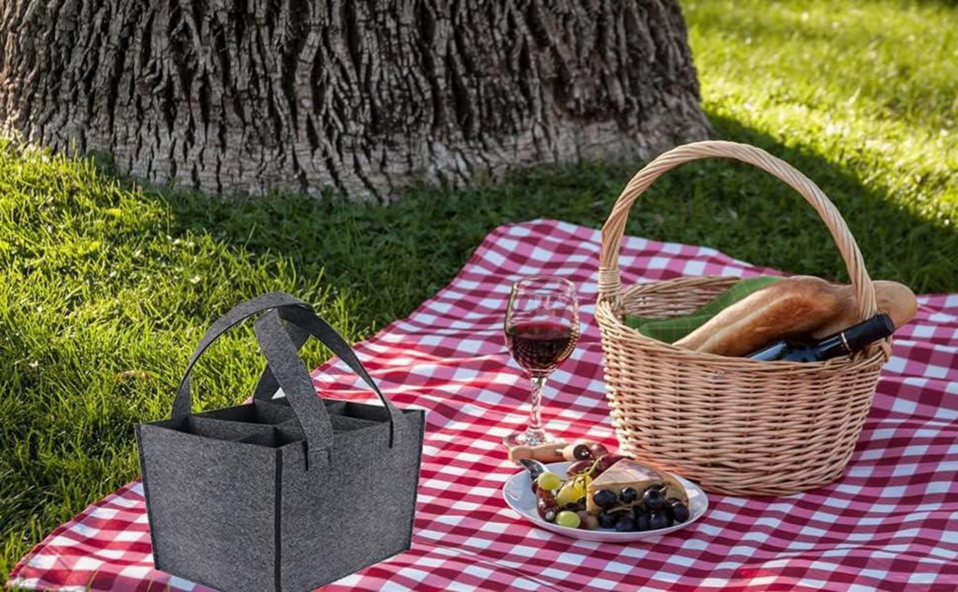 Filztasche Flaschenträger Männerhandtasche Bier Geschenke Grau 6 Fächer