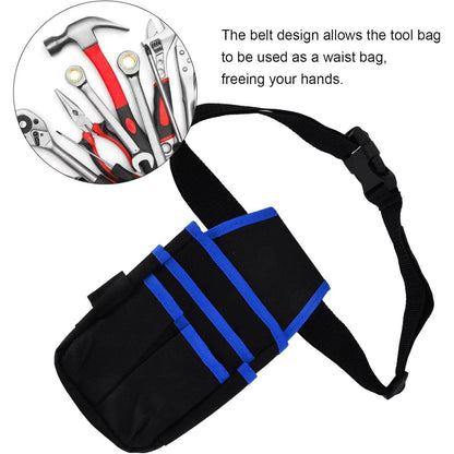 Werkzeugtasche mit Gürtel, Blau, 25x13cm, Oxford Stoff