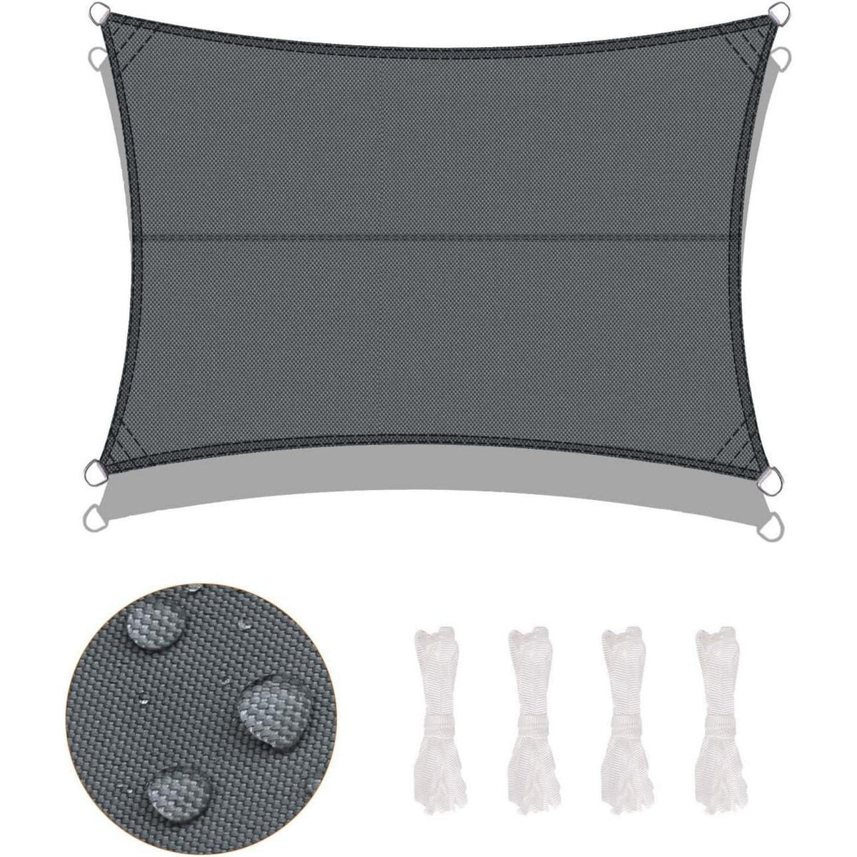 Wasserdichtes Sonnensegel 4x5m Anthrazit UV-Schutz PES Polyester