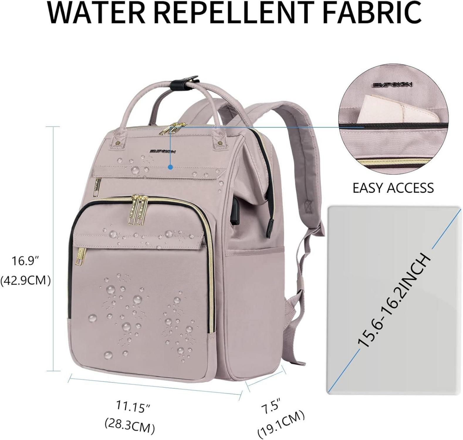 EMPSIGN Laptop Rucksack Damen 15.6 Zoll Rosa große Kapazität