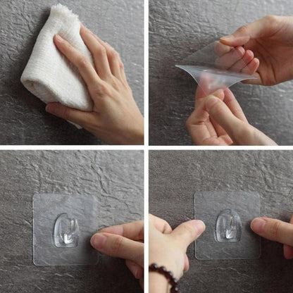 Magischer Haken Transparent Selbstklebend 24 Stk, 10kg Max