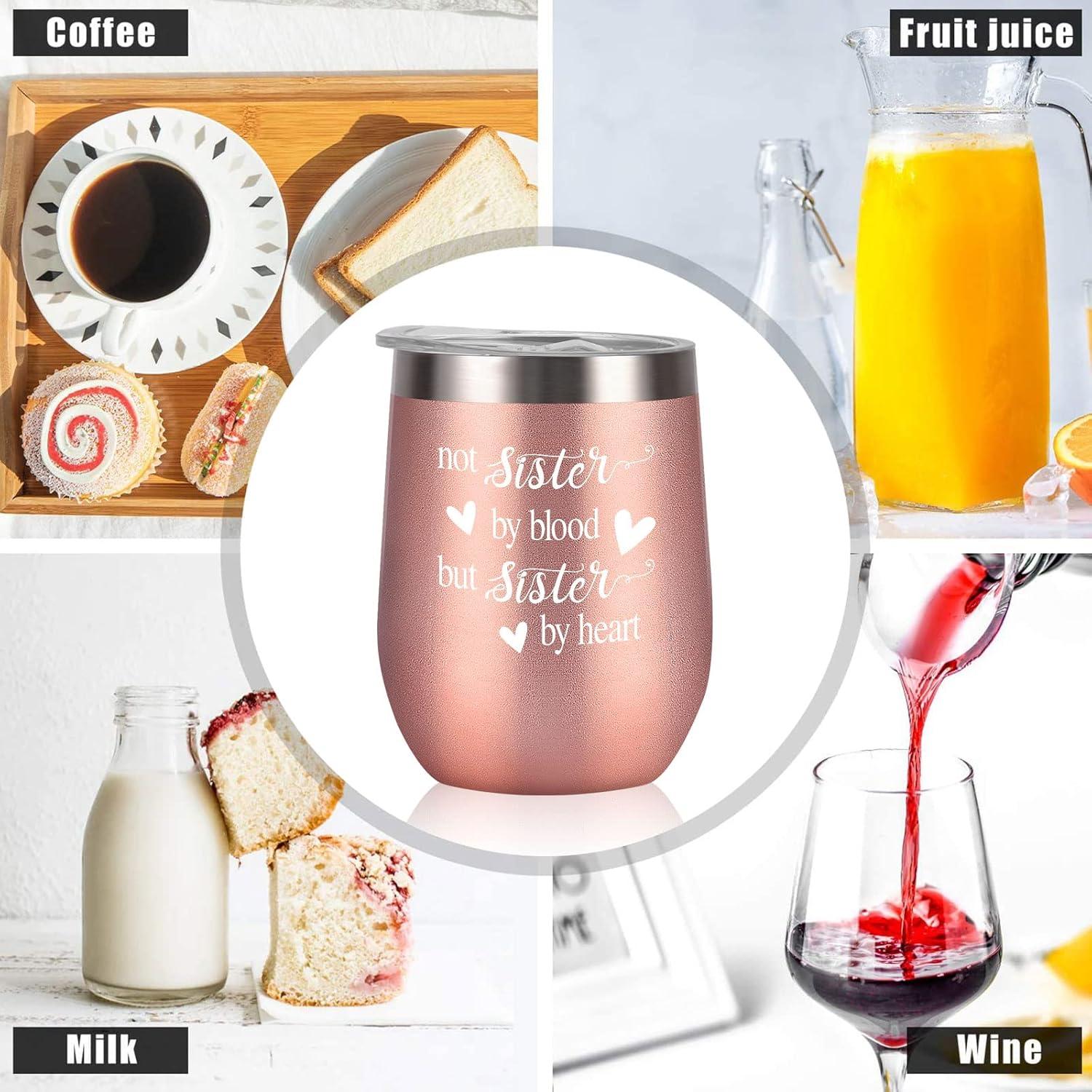 Livole Schwester Geschenk 12oz Kaffeebecher Edelstahl Weinbecher