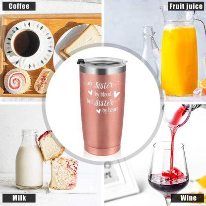 Livole Schwester Geschenke Weihnachten 20oz Tasse 600ml Kaffeebecher Not Sister By Heart