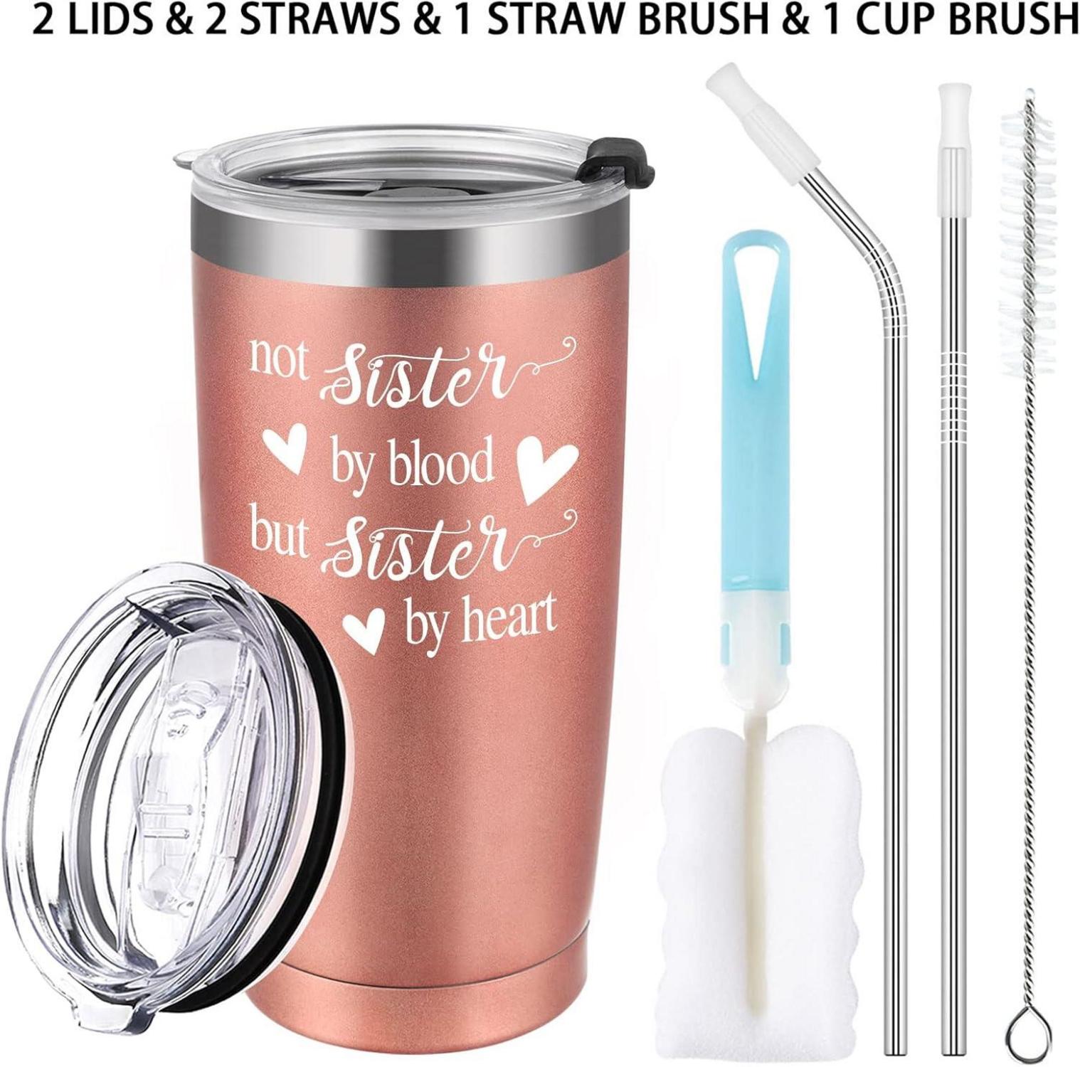 Livole Schwester Geschenke Weihnachten 20oz Tasse 600ml Kaffeebecher Not Sister By Heart