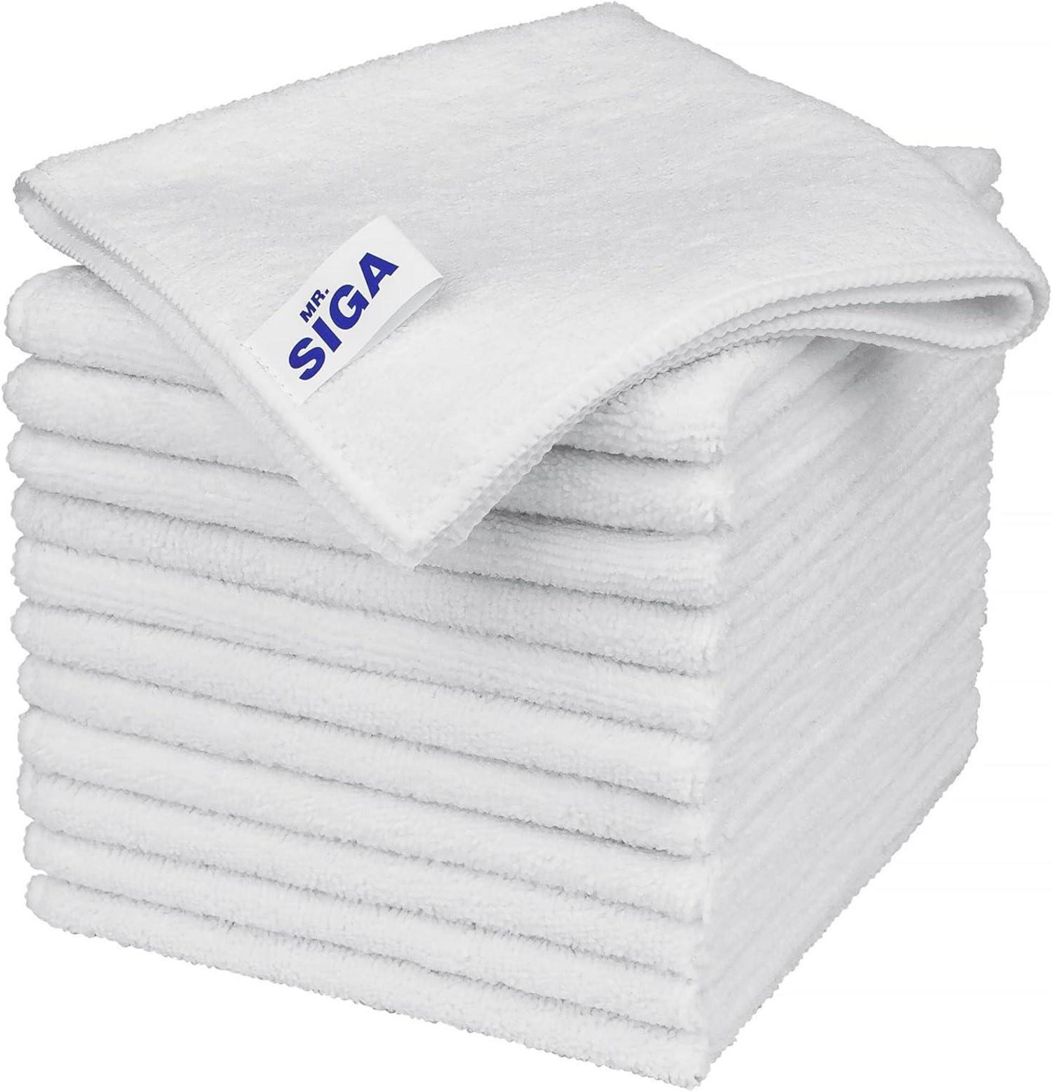 12er Pack Mikrofaser Allzweck Putztücher Weiße 32x32cm