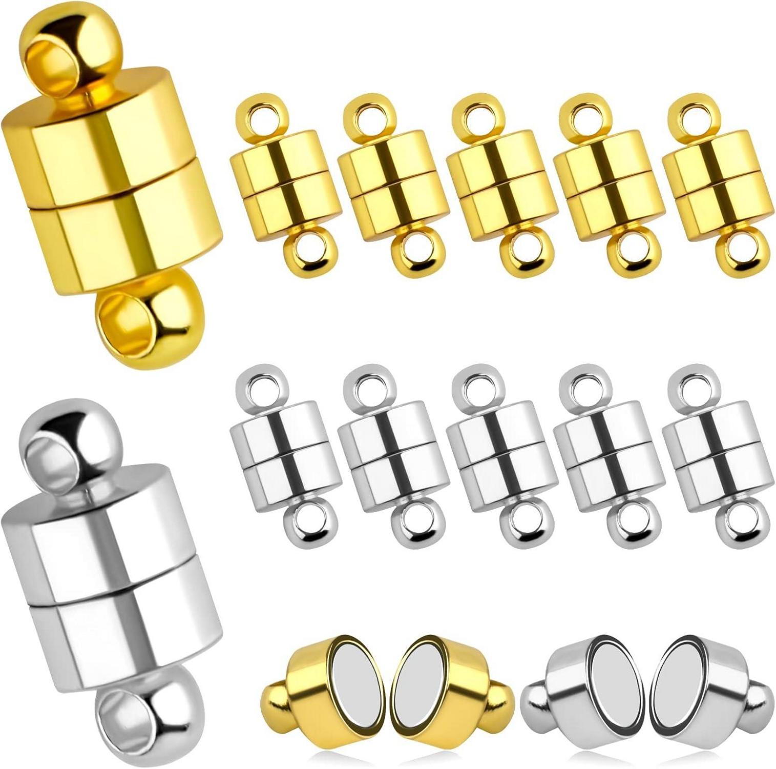 12 Stück Magnetische Schmuckverschlüsse für Armbänder, Gold Silber