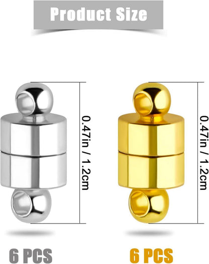 12pcs Magnetische Schmuckverschlüsse Gold Silber