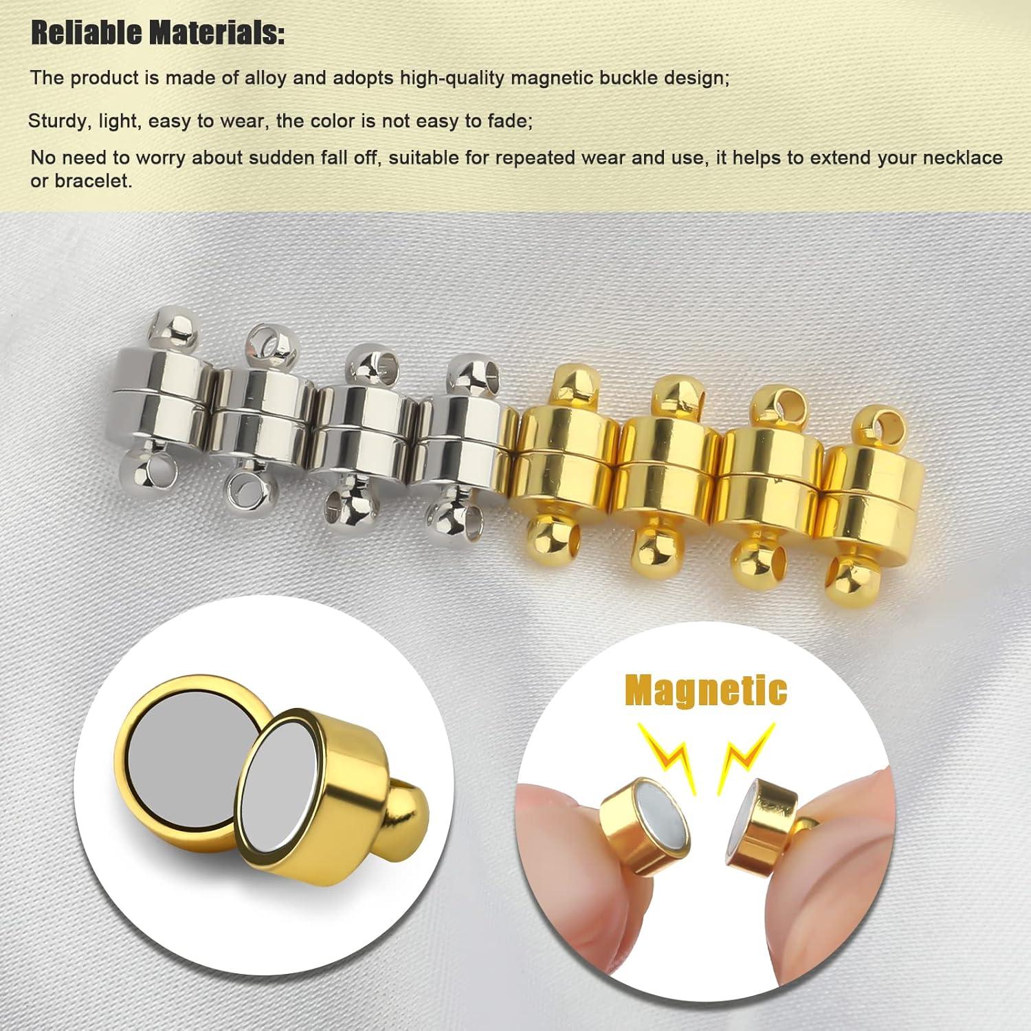 12 Stück Magnetische Schmuckverschlüsse für Armbänder, Gold Silber