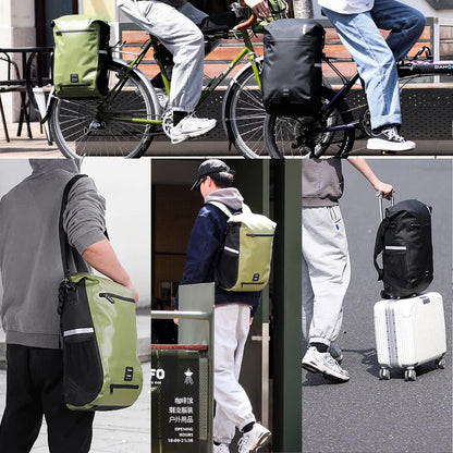 Fahrradtasche Wasserdicht Multifunktion 22-25L Gepäckträger Rucksack Umhängetasche