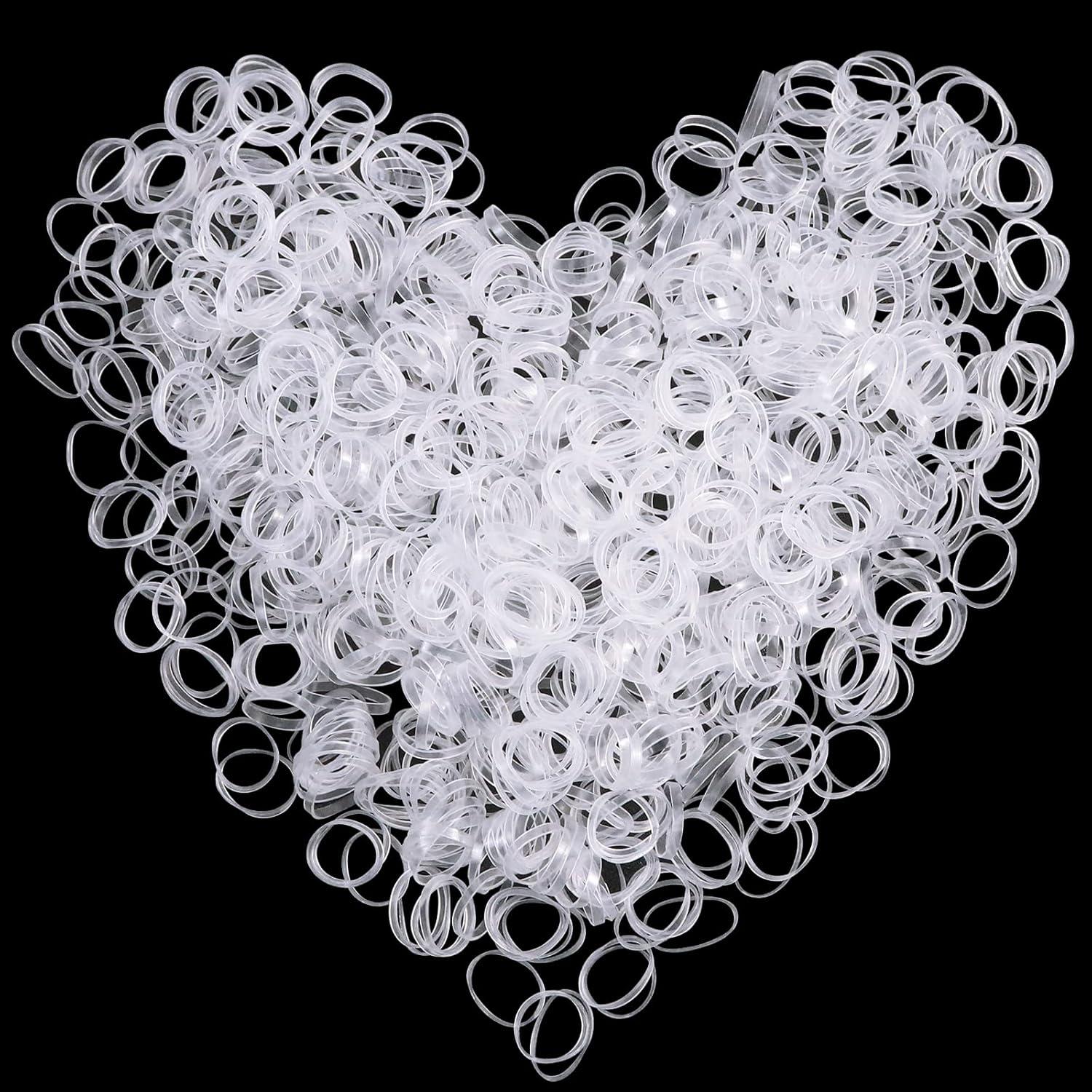 Haargummis 1000 Stück Elastische Mini Transparent Mädchen