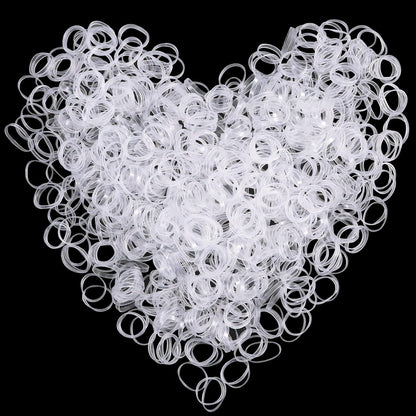 Haargummis 1000 Stück Elastische Mini Transparent Mädchen