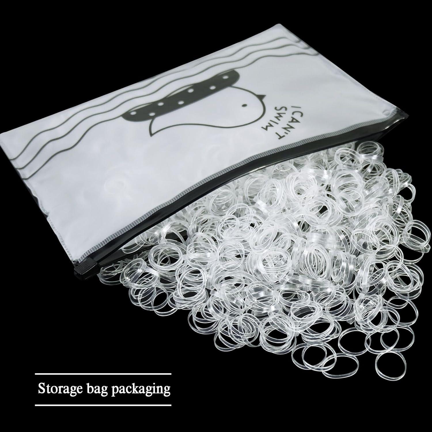 Haargummis Mädchen Mini Transparent Elastisch 1000 Stück