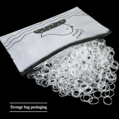 Haargummis Mädchen Mini Transparent Elastisch 1000 Stück
