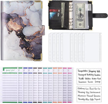 Budget Binder A6 Marmor PU Leder Organizer 8 Reißverschluss Cash
