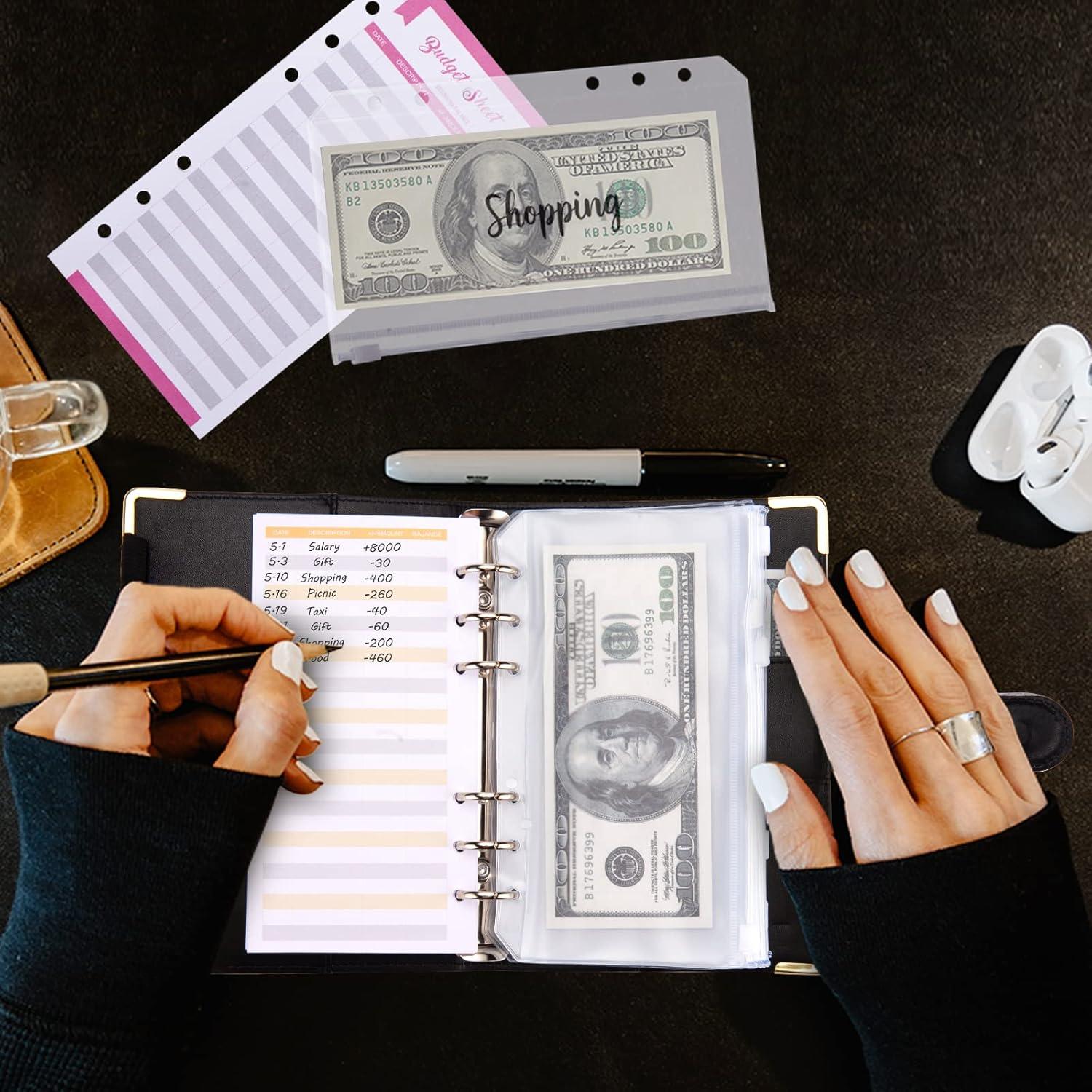 Budget Binder A6 Marmor PU Leder Geld Organizer 8 Reißverschluss Cash Umschläge