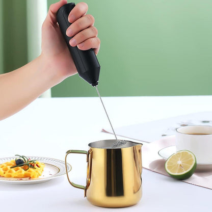 Milchschaumkrug Gold 350ml mit Latte Art Stift