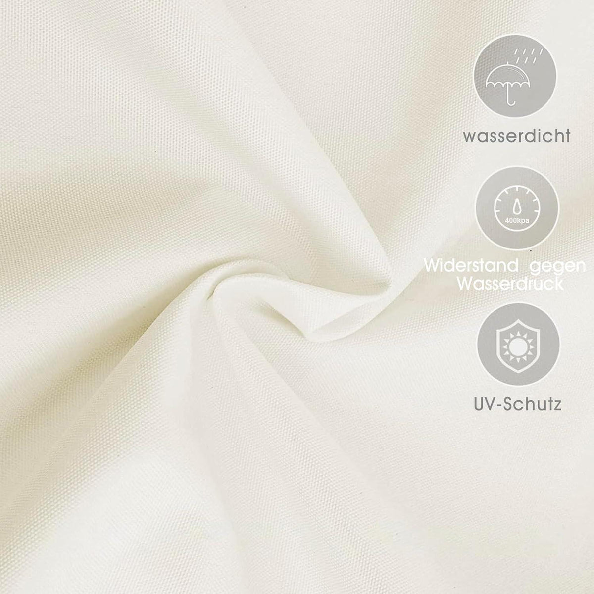 Wasserdichtes Sonnensegel 4x5m Cremeweiß UV-Schutz für Garten & Terrasse