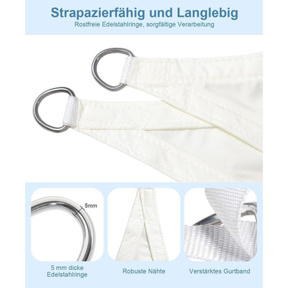 Wasserdichtes Sonnensegel 4x5m Cremeweiß UV-Schutz für Garten & Terrasse
