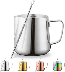 Milchaufschäumer Edelstahl Latte Art Stift 350ml Silber