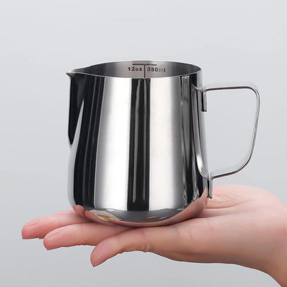 Milchaufschäumer 12oz 350ml Edelstahl Silber Latte Art Barista