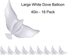 18er Pack Weiße Friedenstaube Heliumballons Hochzeit