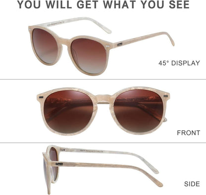 DUCO Retro Polarisierte Damen Sonnenbrille UV400 Schutz
