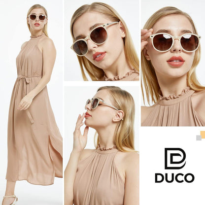 Retro Polarisierte Damen Sonnenbrille UV400 Vintage Braun Beige