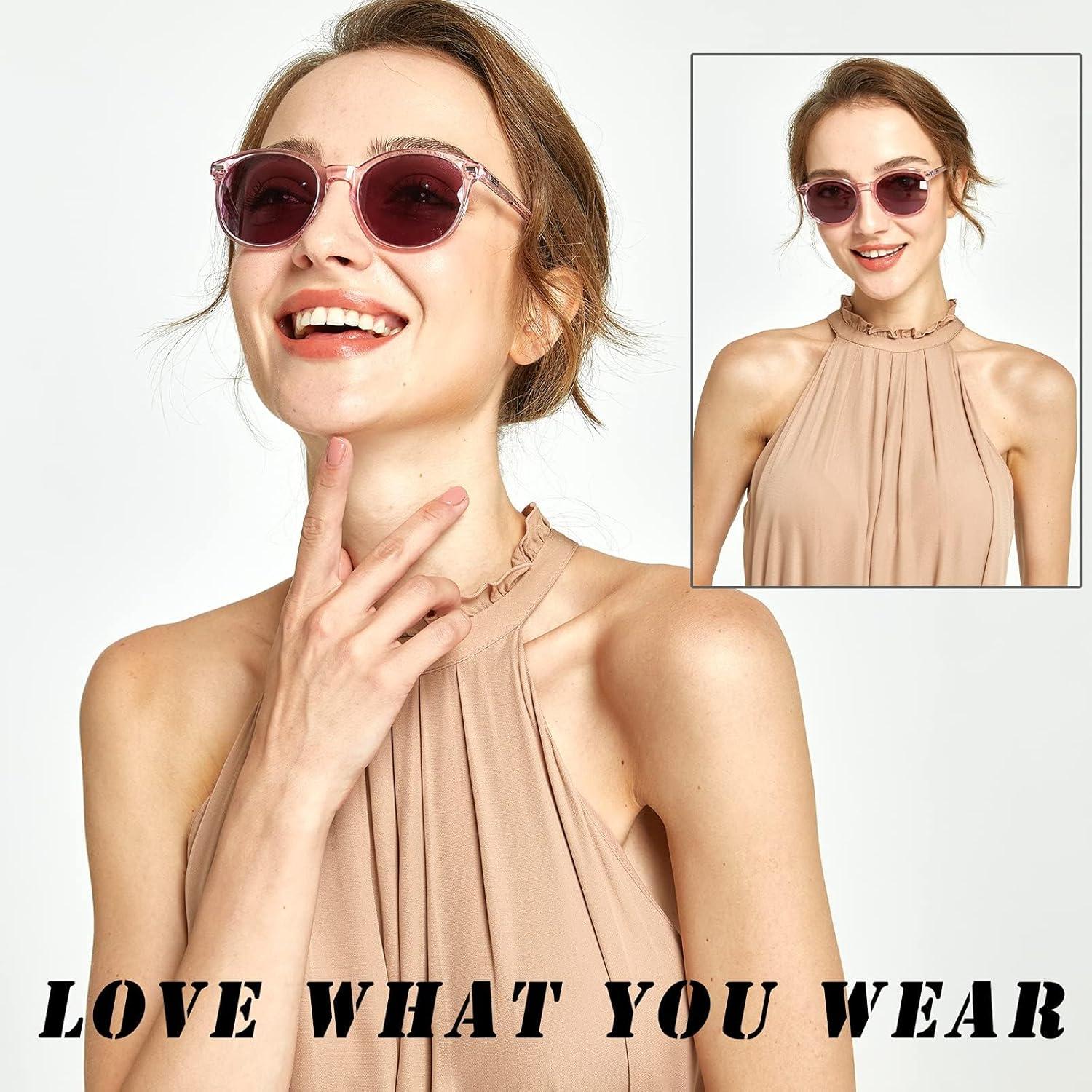 Damen Sonnenbrille Retro Polarisiert UV400 Vintage Leicht Acetat Rahmen Lila