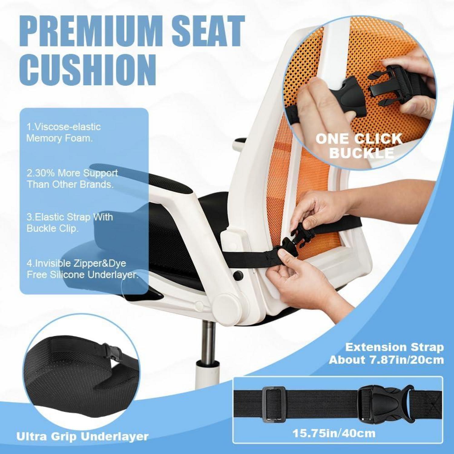Orthopädisches Memory Schaum Sitzkissen Schwarz für Büro Auto