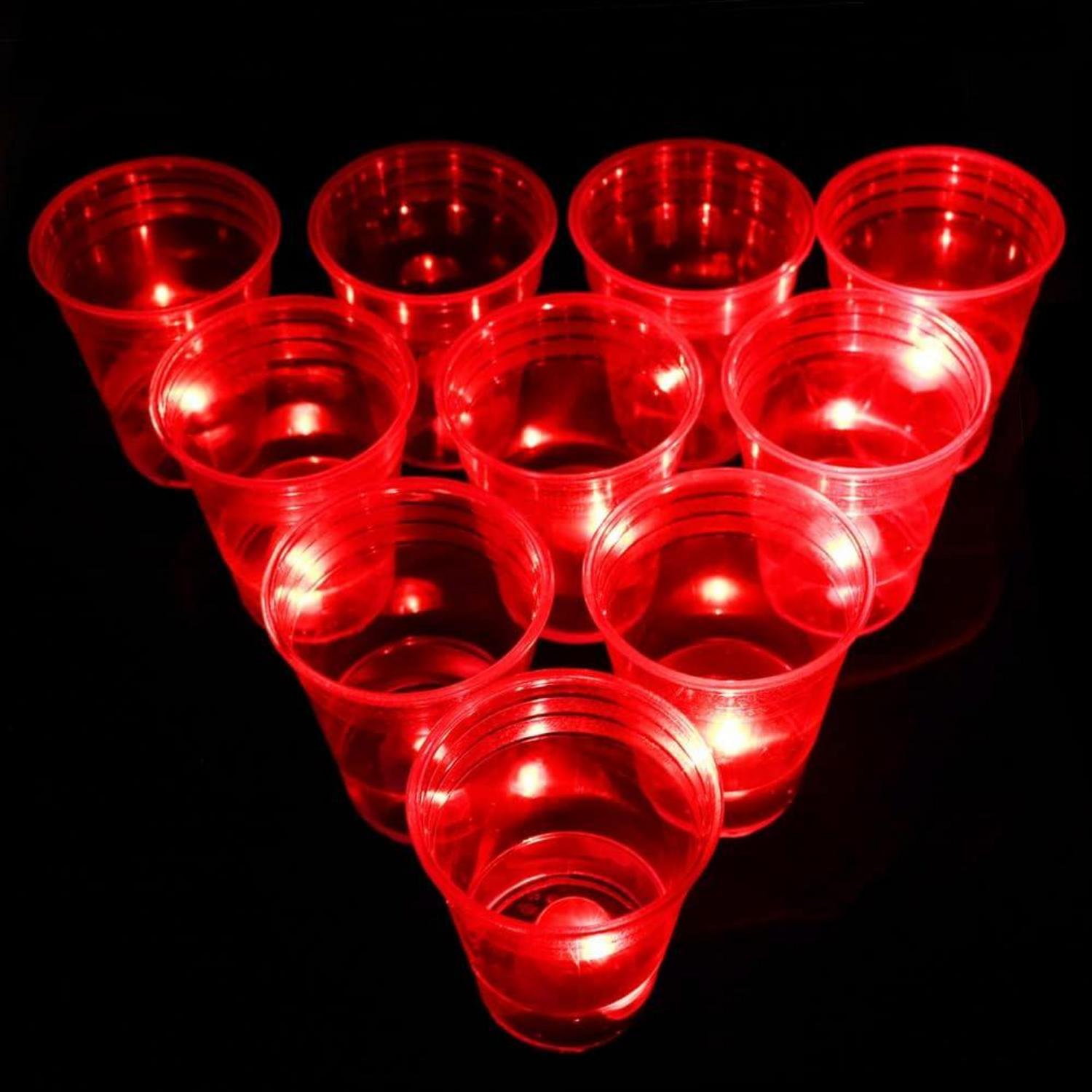 22 Stück LED Party Spiel Plastikbecher Neon Event Hochzeit Festivals