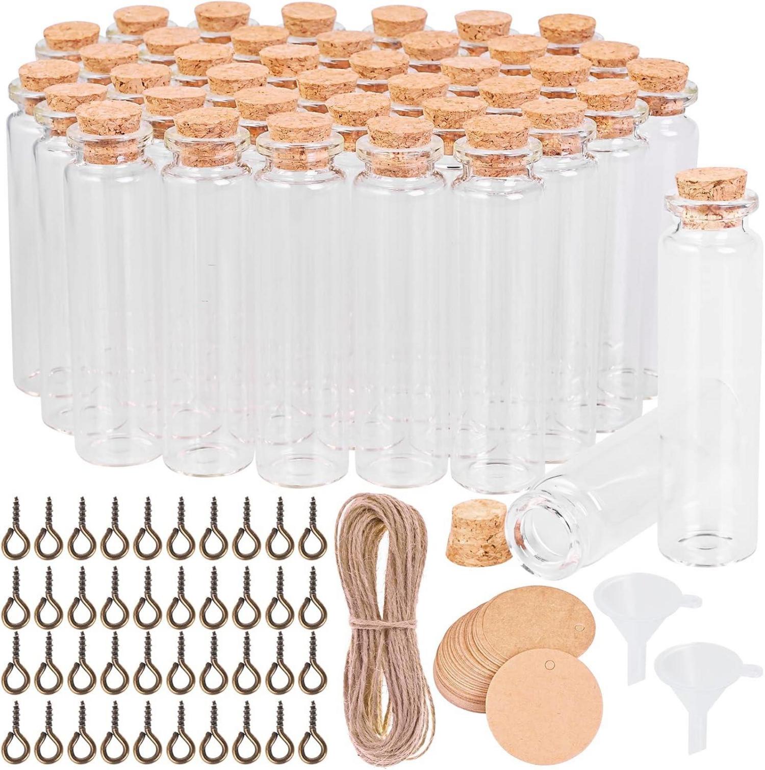 40er Set Reagenzgläser mit Korken & Trichter - Klein, hochwertig